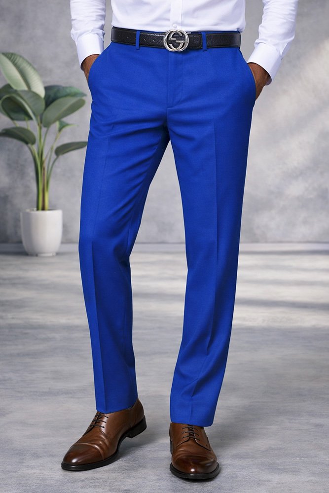 ROYAL ITALIAN FLAT FRONT MENS WOOL DRESS PANTS HAND TAILORED 