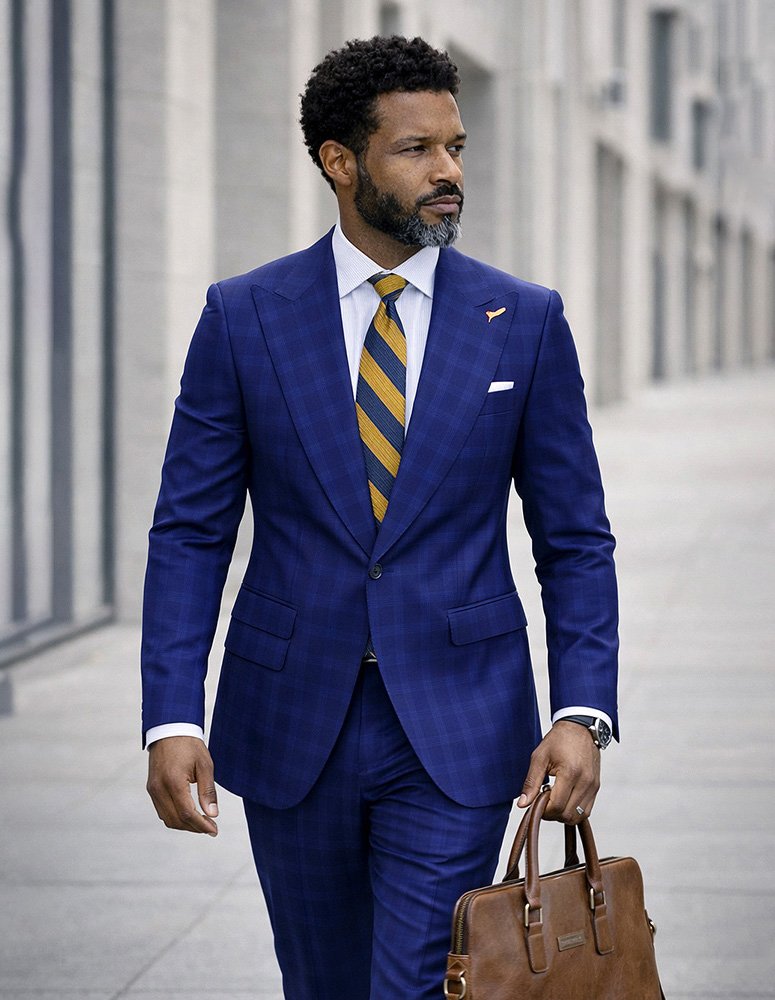 STATEMENT 2PC ITALIAN WOOL SUIT. SUPER 200'S MODERN FIT. FLAT FRONT PANTS 