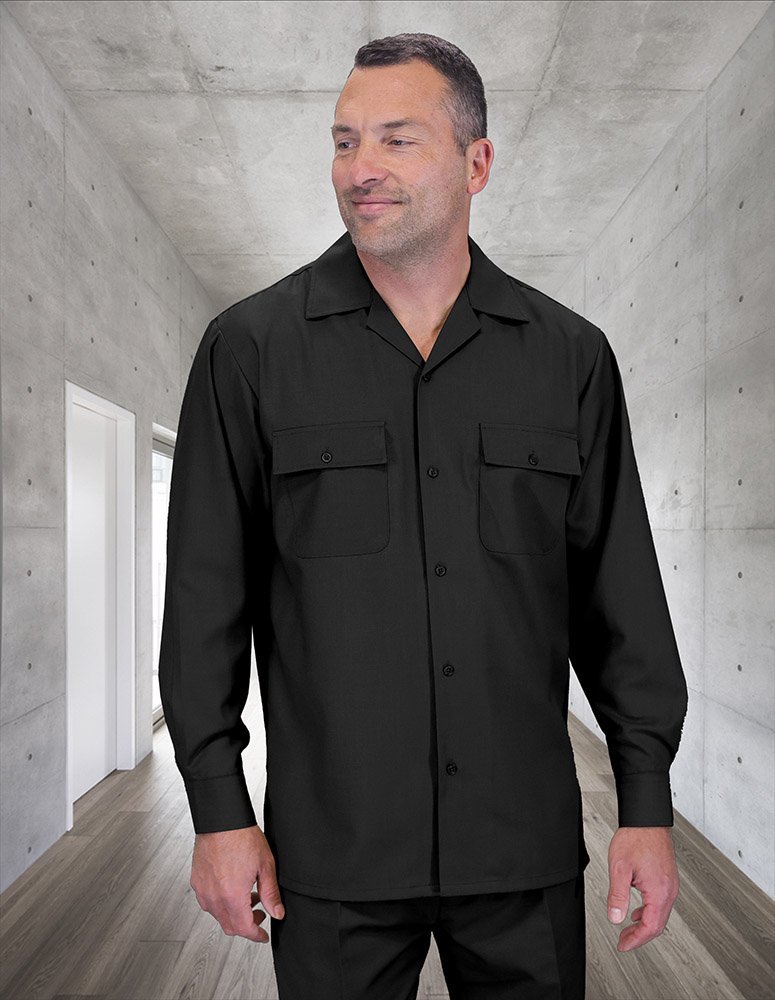 STATEMENT BLACK 2PC WALKING SET. REGULAR FIT PLEATED PANTS 