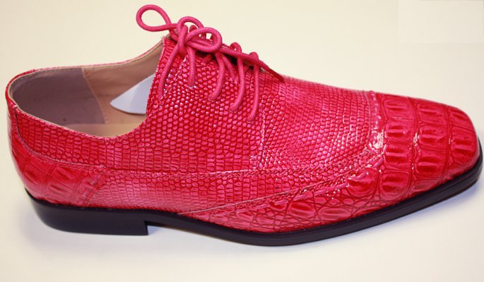 6072 MENS FUSCHIA LACE UP DRESS SHOES IT'S ONE OF A KIND 