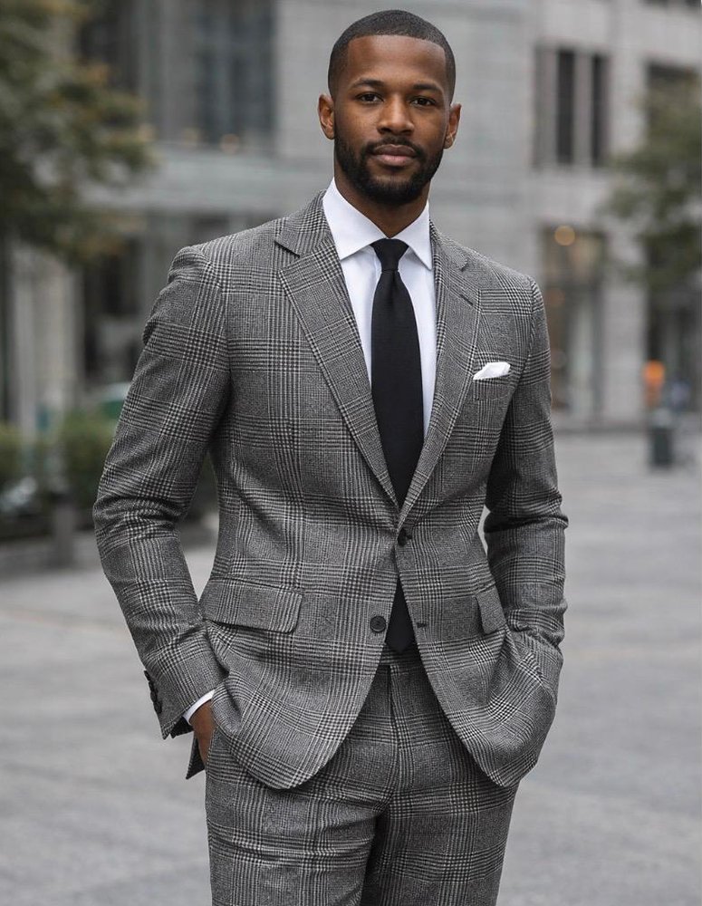 STATEMENT 2PC ITALIAN WOOL SUIT. SUPER 200'S MODERN FIT. FLAT FRONT PANTS 