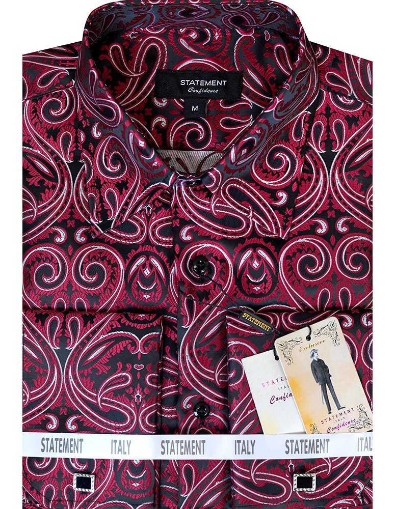 HIGH QUALITY LONG SLEEVES WOVEN DRESS SHIRT WITH MATCHING CUFF LINK